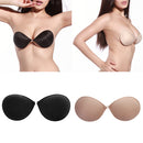 Silicone Adhesive Stick Push Up Strapless Invisible Backless Bras D Black