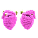 Pair of Baby Toddler Knitting Cotton Flower Pearl Design Prewalker Crochet Warm Crib Shoes Purple