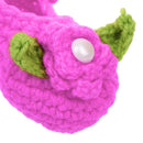 Pair of Baby Toddler Knitting Cotton Flower Pearl Design Prewalker Crochet Warm Crib Shoes Purple