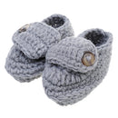 Pair Of Kids Baby Infant Cute Lightweight Crochet Prewalker Newborn Hand Knitted Shoes Gray