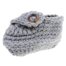 Pair Of Kids Baby Infant Cute Lightweight Crochet Prewalker Newborn Hand Knitted Shoes Gray