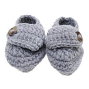 Pair Of Kids Baby Infant Cute Lightweight Crochet Prewalker Newborn Hand Knitted Shoes Gray