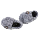 Pair Of Kids Baby Infant Cute Lightweight Crochet Prewalker Newborn Hand Knitted Shoes Gray