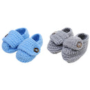 Pair Of Kids Baby Infant Cute Lightweight Crochet Prewalker Newborn Hand Knitted Shoes Gray