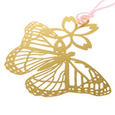 Creative Gold Metal Bookmark Label Stationery w/Chinese Knot Greeting Card Butterfly