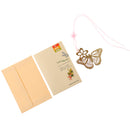 Creative Gold Metal Bookmark Label Stationery w/Chinese Knot Greeting Card Butterfly