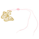 Creative Gold Metal Bookmark Label Stationery w/Chinese Knot Greeting Card Butterfly