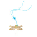 Creative Gold Metal Bookmark Label Stationery w/Chinese Knot Greeting Card Dragonfly