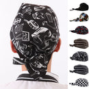 Men Women Catering Chef Cook Bakers Restaurant Cafe Use Headwrap Bandana Hat Head Do Tied Cap Black