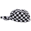 Men Women Catering Chef Cook Bakers Charms Restaurant Cafe Use Black and White Check Pattern Charms Headwrap Bandana Hat Head Do Tied Cap