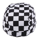 Men Women Catering Chef Cook Bakers Charms Restaurant Cafe Use Black and White Check Pattern Charms Headwrap Bandana Hat Head Do Tied Cap