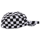 Men Women Catering Chef Cook Bakers Charms Restaurant Cafe Use Black and White Check Pattern Charms Headwrap Bandana Hat Head Do Tied Cap