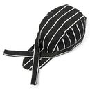 Men Women Catering Chef Cook Bakers Charms Restaurant Cafe Use Check Headwrap Bandana Hat Head Do Tied Cap Black and White