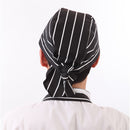 Men Women Catering Chef Cook Bakers Charms Restaurant Cafe Use Check Headwrap Bandana Hat Head Do Tied Cap Black and White