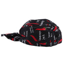 Men Women Catering Chef Cook Bakers Charms Restaurant Cafe Use Check Headwrap Bandana Hat Head Do Tied Cap Black + Red