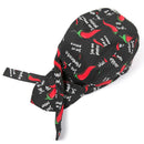 Men Women Catering Chef Cook Bakers Charms Restaurant Cafe Use Check Headwrap Bandana Hat Head Do Tied Cap Black + Red
