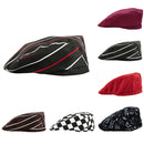 Men Fashionable Chef Restaurant Work Wear Cafe Bar Waiter Beret Hats Cap Red White Stripe Charms