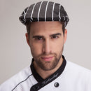 Men Women Fashionable Chef Hats Restaurant Work Wear Cafe Bar Waiter Waitress Beret Cap White Stripe Charms