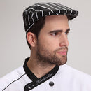Men Women Fashionable Chef Hats Restaurant Work Wear Cafe Bar Waiter Waitress Beret Cap White Stripe Charms