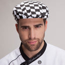 Men Women Fashionable Chef Hats Restaurant Work Wear Cafe Bar Coffee Shop Waiter Waitress Beret Cap Black White Check