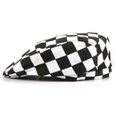 Men Women Fashionable Chef Hats Restaurant Work Wear Cafe Bar Coffee Shop Waiter Waitress Beret Cap Black White Check