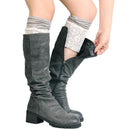 Women Lace Double Layer Leg Warmers Stretch Lace Sock Light Grey