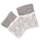 Women Lace Double Layer Leg Warmers Stretch Lace Sock Light Grey