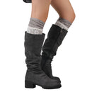 Women Lace Double Layer Leg Warmers Stretch Lace Sock Light Grey