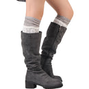 Women Lace Double Layer Leg Warmers Stretch Lace Sock Light Grey