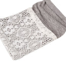 Women Lace Double Layer Leg Warmers Stretch Lace Sock Light Grey