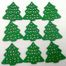 Pack of 50 Green Wooden Xmas Tree Flat Back Buttons Buttons for DIY Crafts Christmas Decoration