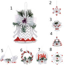Santa Claus Sled Christmas Tree Ornaments Xmas Home Hanging Decoration Door Window Decor