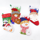 Large 3D Pattern Christmas Stocking Christmas Sock Xmas Decoration Kids Gift Bag Bear