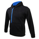 Mens Half Zip Design Casual Clothing Sportswear Gym Running Jogging Hooded Pullover Sweatshirt Black Blue XL