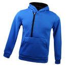 Mens Half Zip Design Casual Clothing Sportswear Gym Running Jogging Hooded Pullover Sweatshirt Blue L