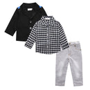 Set Of 3PCS Boys Cotton Coat With Shirt Pants For Pageant Wedding Party Birthday Photography Costume Daily Wear Accessories 7T