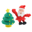 4 Pieces Christmas Xmas Gift Rubber Erasers Kids School Student Stationery Supplies Novelty