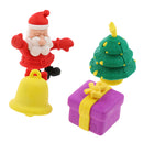 4 Pieces Christmas Xmas Gift Rubber Erasers Kids School Student Stationery Supplies Novelty