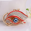 Alloy Rhinestone Charms Fish Eye Design Pendant Keychain Womens Handbag Purse Key Hanging Ornaments