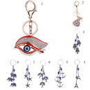 Alloy Rhinestone Charms Fish Eye Design Pendant Keychain Womens Handbag Purse Key Hanging Ornaments