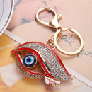 Alloy Rhinestone Charms Fish Eye Design Pendant Keychain Womens Handbag Purse Key Hanging Ornaments
