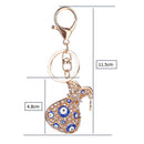 Alloy Rhinestone Charms Vase Design Pendant Keychain Keyring Womens Handbag Purse Car Key Hanging Ornaments