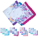 12PCS/Set Womens Girls Wedding Party Clothing Schoolgoing Kids Cotton Floral Pattern Charms Handkerchief Hanky