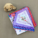 12PCS/Set Womens Girls Wedding Party Clothing Schoolgoing Kids Cotton Floral Pattern Charms Handkerchief Hanky