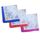 12PCS/Set Womens Girls Wedding Party Clothing Schoolgoing Kids Cotton Floral Pattern Charms Handkerchief Hanky