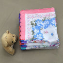 12PCS/Set Womens Girls Wedding Party Clothing Schoolgoing Kids Cotton Floral Pattern Charms Handkerchief Hanky