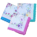 12PCS/Set Womens Girls Wedding Party Clothing Schoolgoing Kids Cotton Floral Pattern Charms Handkerchief Hanky