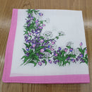12Pcs/Set Womens Girls Flowers Pattern Wedding Party Charms Cotton Handkerchiefs Hanky Gift