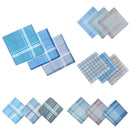 12Pcs/Set Mens Wedding Party Office Clothing Check Design Pocket Square Cotton Handkerchiefs Hanky Style 1