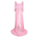 Pregnant Womens Fashionable Photo Props Off Shoulder Floor Length Maxi Dresses Maternity Gown Pink